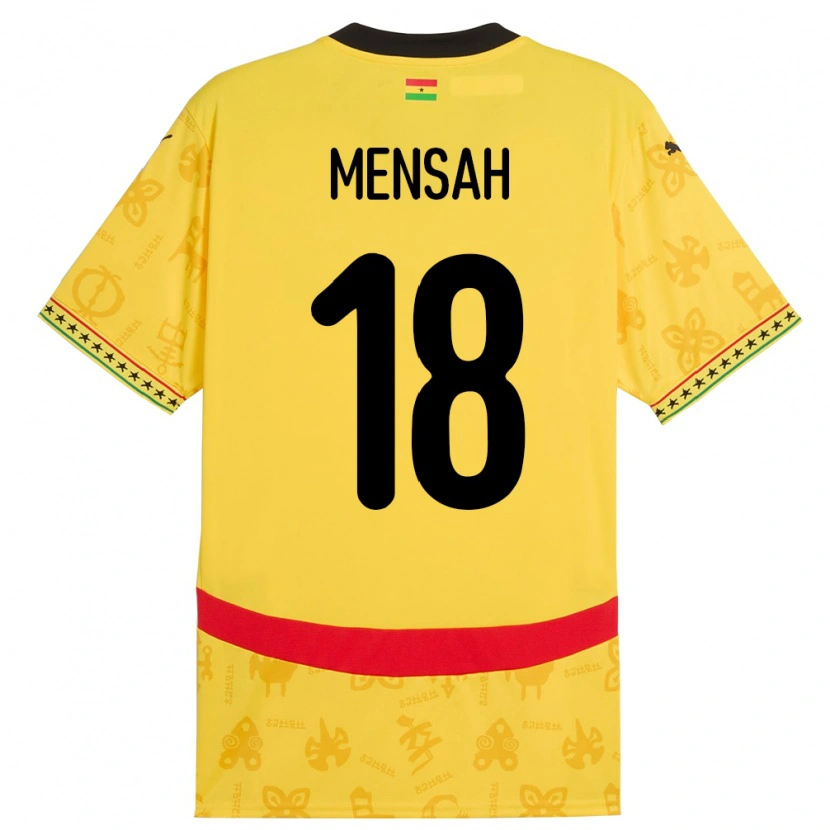 Danxenレディースガーナアイザック・メンサー#18イエローアウェイシャツ24-26ジャージーユニフォーム