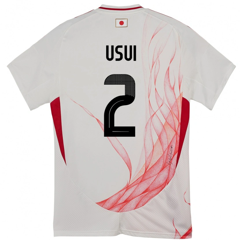 Danxenレディース日本Tsubasa Usui#2ホワイトアウェイシャツ24-26ジャージーユニフォーム
