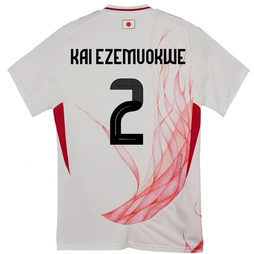 Danxenレディース日本Chimezie Kai Ezemuokwe#2ホワイトアウェイシャツ24-26ジャージーユニフォーム