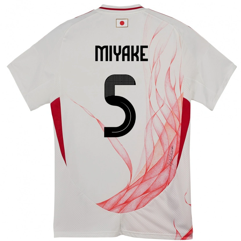 Danxenレディース日本Shiori Miyake#5ホワイトアウェイシャツ24-26ジャージーユニフォーム
