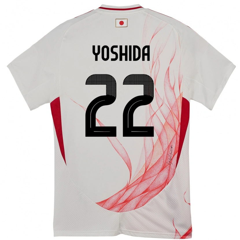 Danxenレディース日本吉田 麻也#22ホワイトアウェイシャツ24-26ジャージーユニフォーム