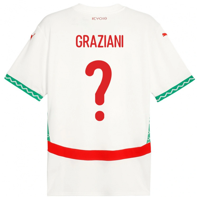 DanxenレディースモロッコKelyan Graziani#0ホワイトアウェイシャツ24-26ジャージーユニフォーム