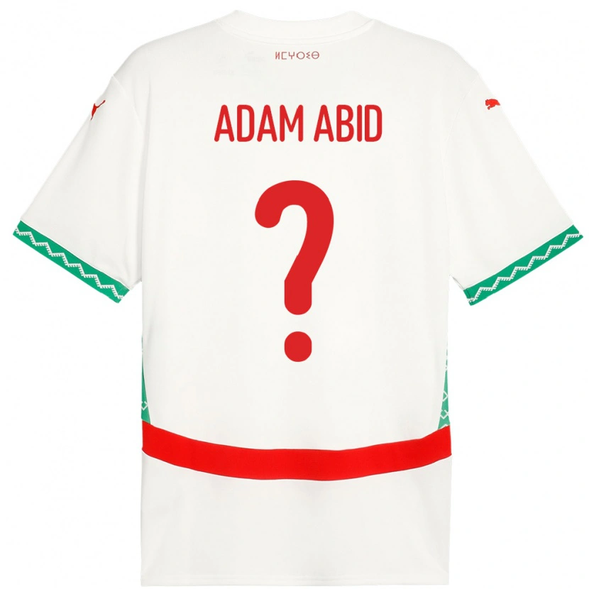 DanxenレディースモロッコMohamed Adam Abid#0ホワイトアウェイシャツ24-26ジャージーユニフォーム