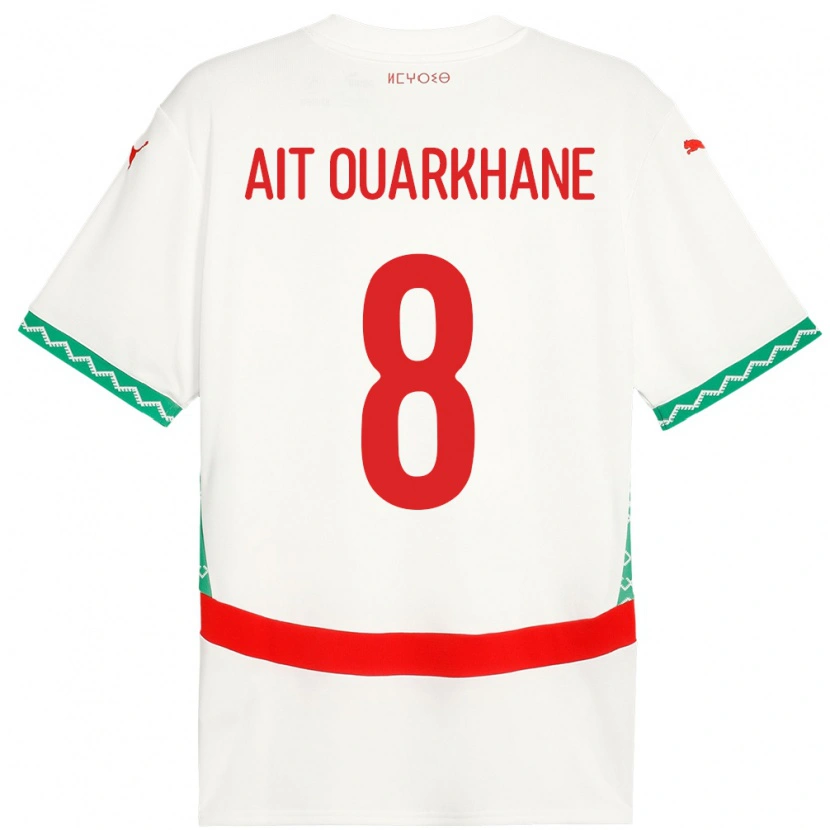DanxenレディースモロッコKhalid Aït Ouarkhane#8ホワイトアウェイシャツ24-26ジャージーユニフォーム