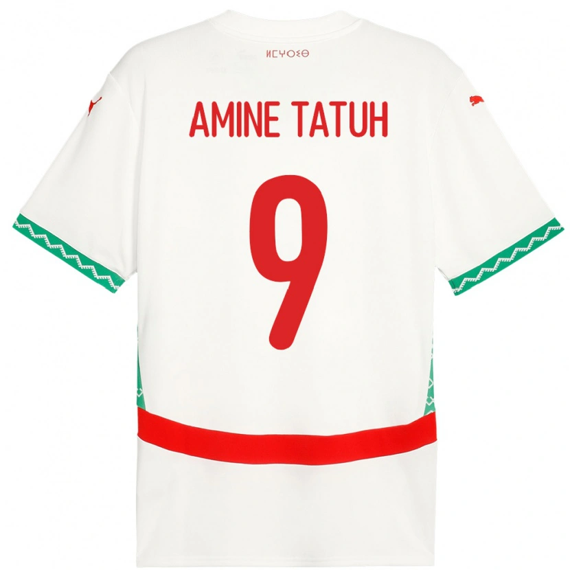 DanxenレディースモロッコMohammed Amine Tatuh#9ホワイトアウェイシャツ24-26ジャージーユニフォーム