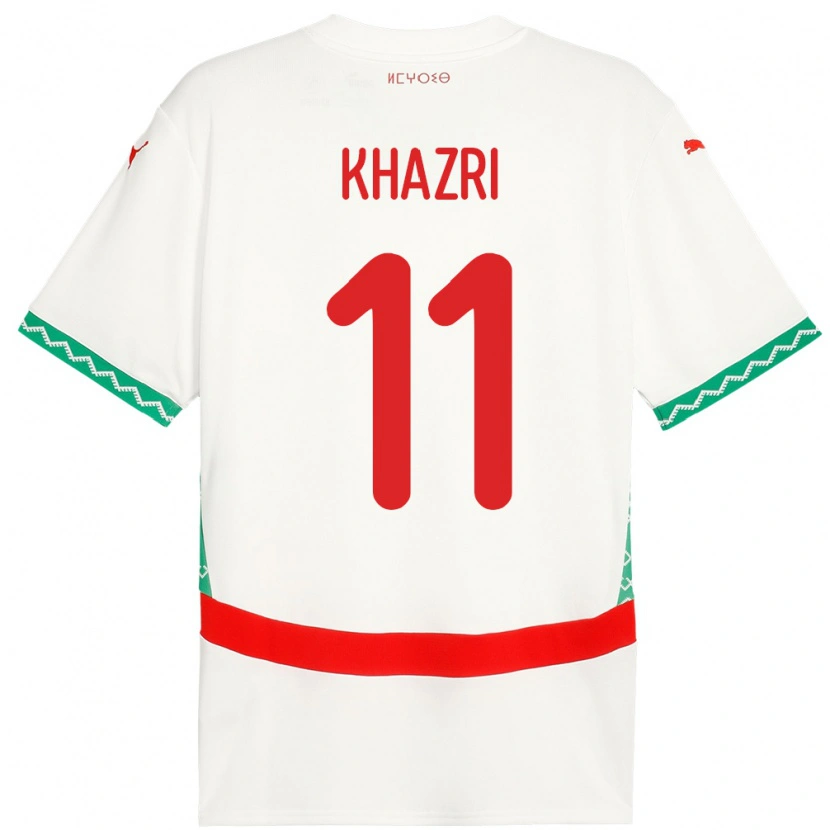 DanxenレディースモロッコAnas Khazri#11ホワイトアウェイシャツ24-26ジャージーユニフォーム