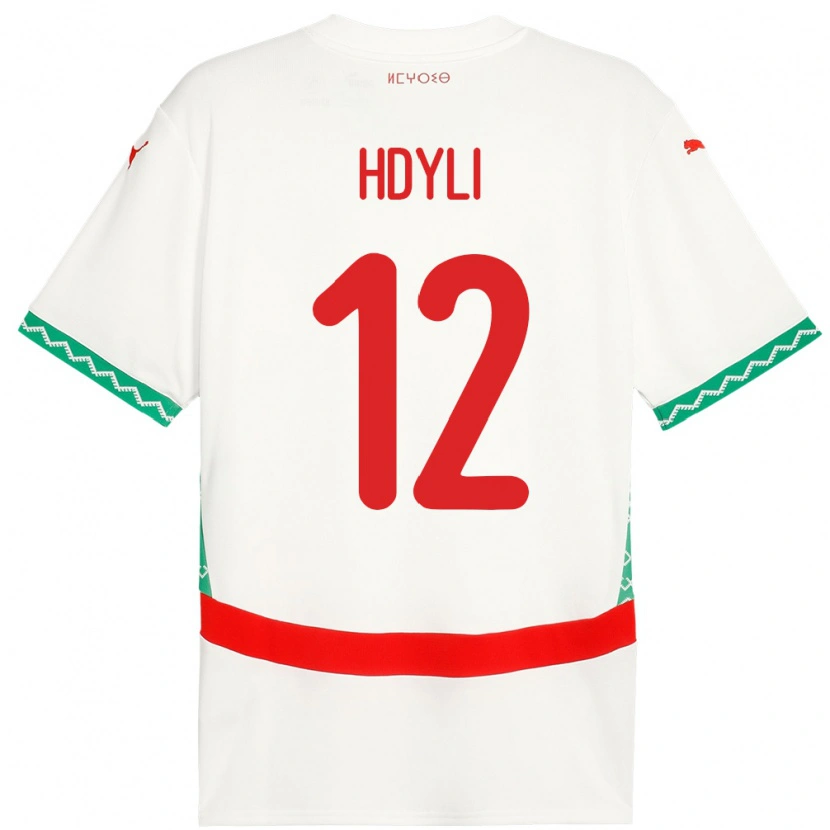 DanxenレディースモロッコAyoub Hdyli#12ホワイトアウェイシャツ24-26ジャージーユニフォーム