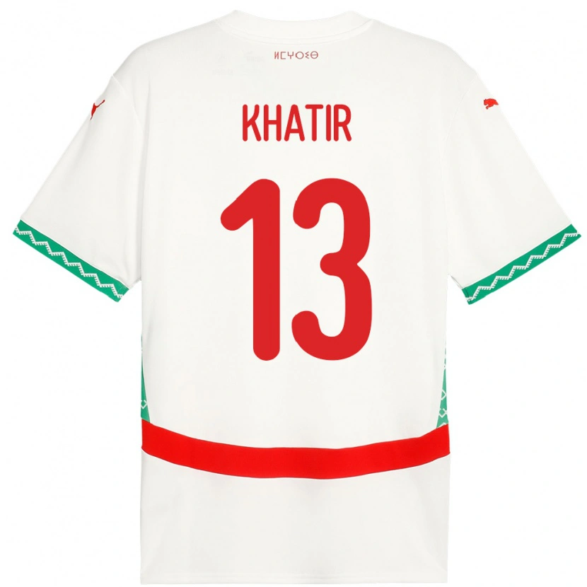 DanxenレディースモロッコAhmed Khatir#13ホワイトアウェイシャツ24-26ジャージーユニフォーム