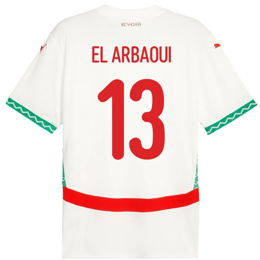 DanxenレディースモロッコIlyas El Arbaoui#13ホワイトアウェイシャツ24-26ジャージーユニフォーム
