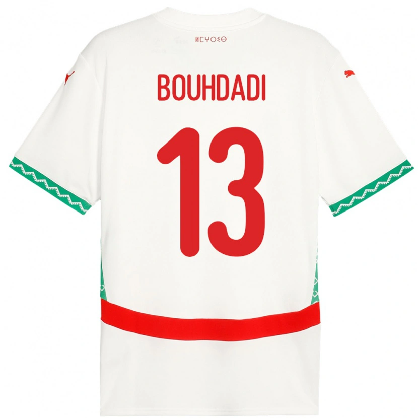DanxenレディースモロッコAdam Bouhdadi#13ホワイトアウェイシャツ24-26ジャージーユニフォーム
