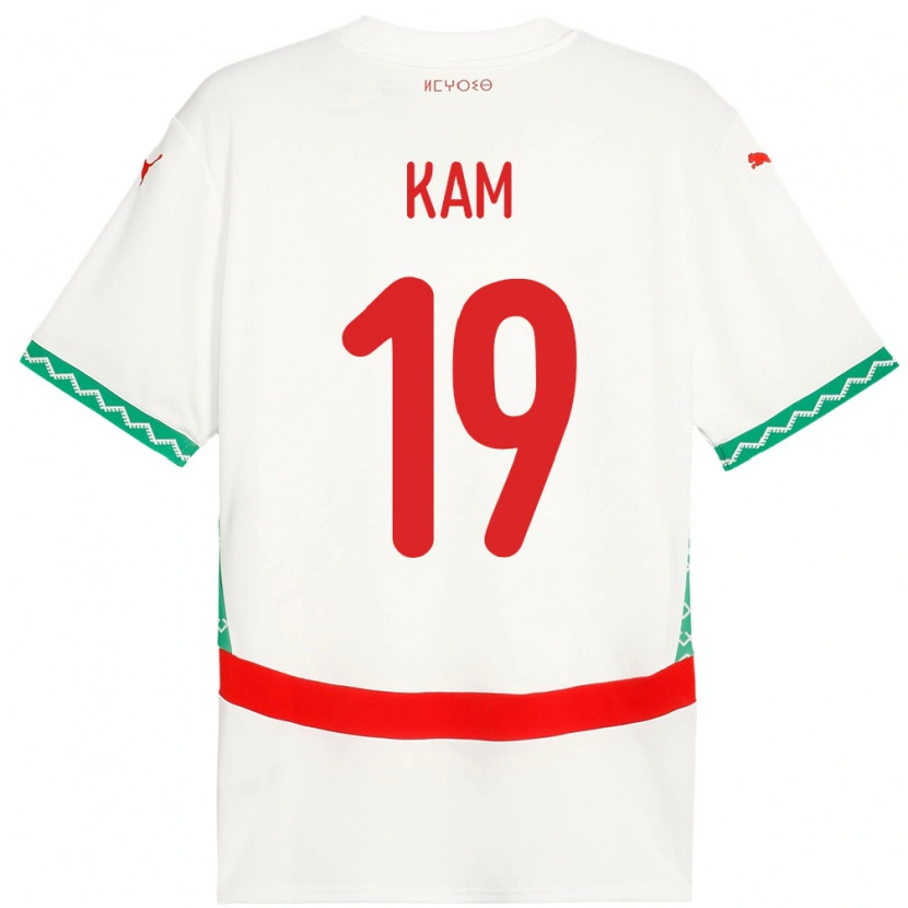 DanxenレディースモロッコOthmane Kam#19ホワイトアウェイシャツ24-26ジャージーユニフォーム