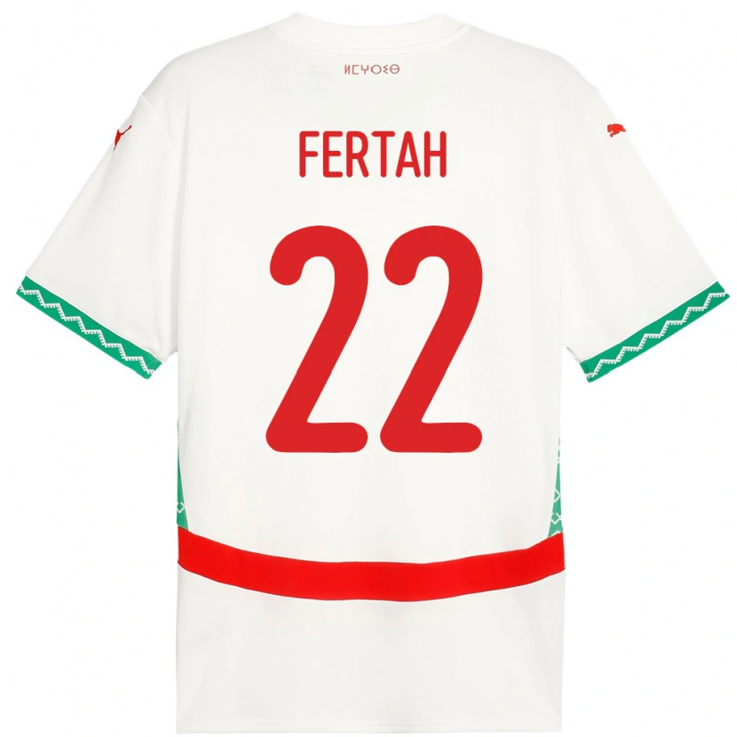 DanxenレディースモロッコAmine Fertah#22ホワイトアウェイシャツ24-26ジャージーユニフォーム