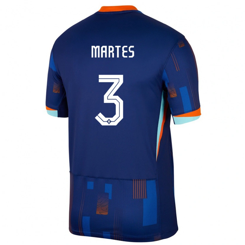 DanxenレディースオランダLushendry Martes#3青アウェイシャツ24-26ジャージーユニフォーム