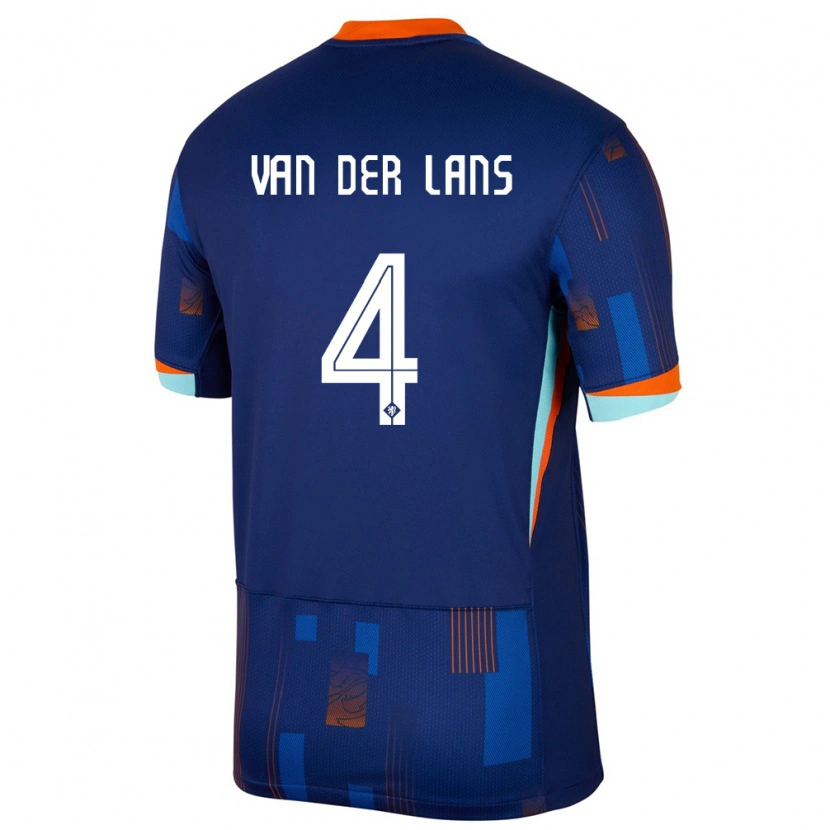 DanxenレディースオランダMylo Van Der Lans#4青アウェイシャツ24-26ジャージーユニフォーム