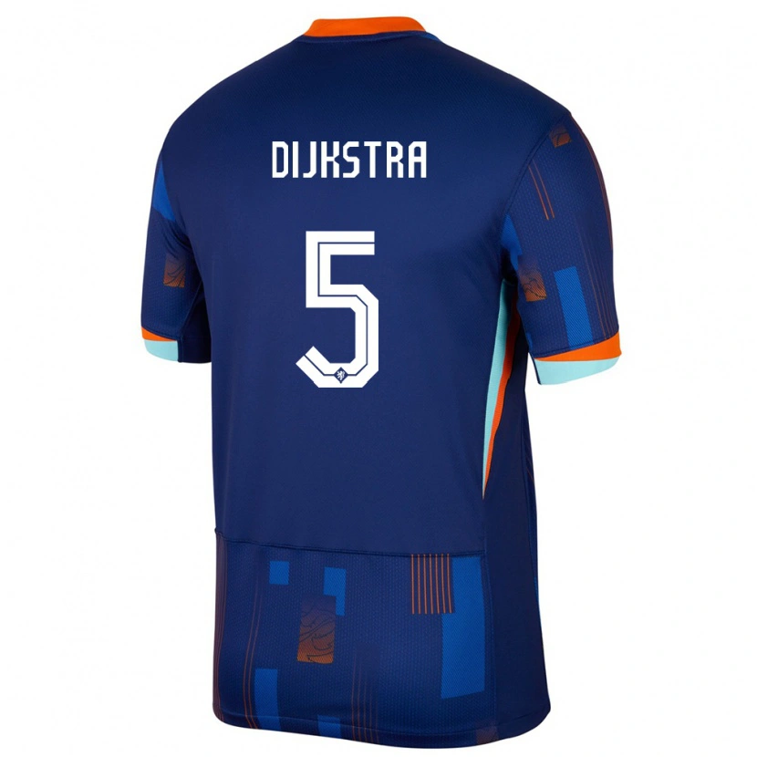 Danxenレディースオランダイライジャ・ダイクストラ#5青アウェイシャツ24-26ジャージーユニフォーム