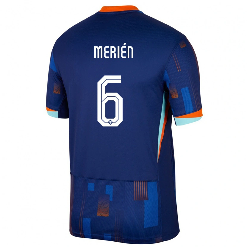 DanxenレディースオランダFabian Merién#6青アウェイシャツ24-26ジャージーユニフォーム