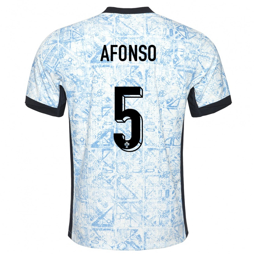 DanxenレディースポルトガルZé Afonso#5クリームブルーアウェイシャツ24-26ジャージーユニフォーム