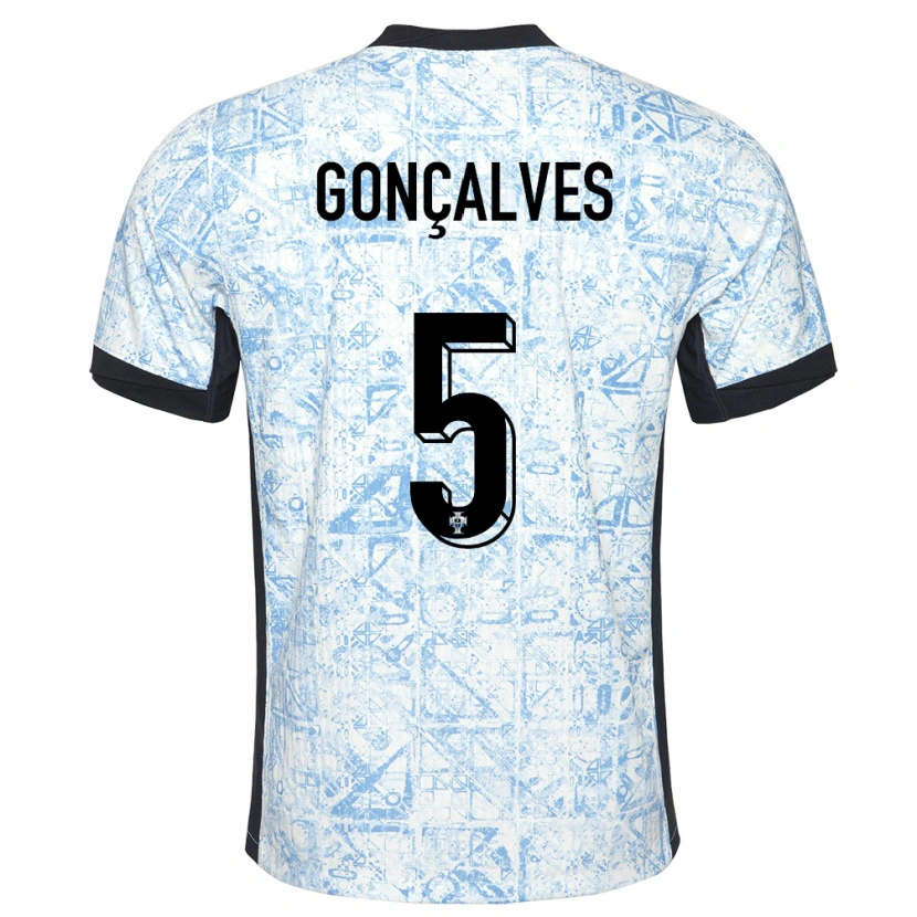 DanxenレディースポルトガルMartim Gonçalves#5クリームブルーアウェイシャツ24-26ジャージーユニフォーム