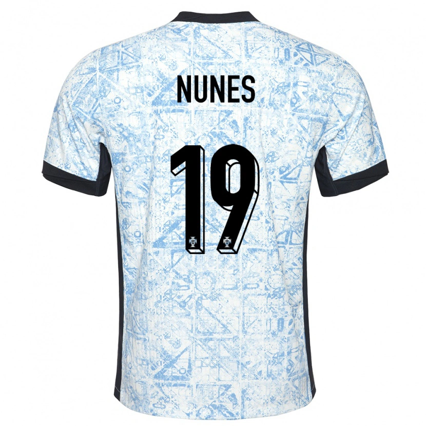 DanxenレディースポルトガルBernardo Nunes#19クリームブルーアウェイシャツ24-26ジャージーユニフォーム