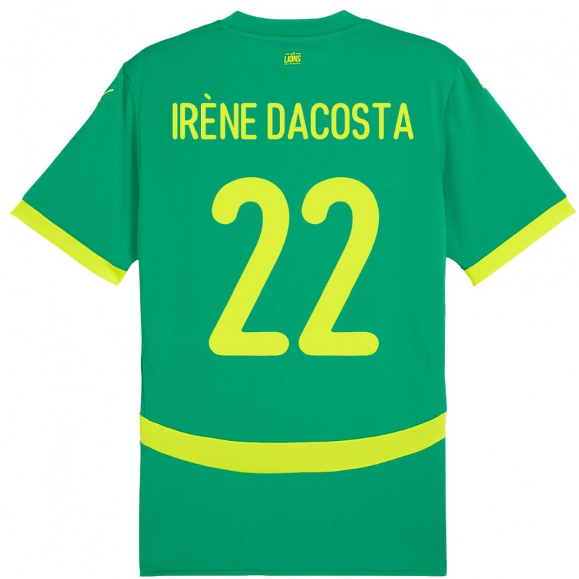 DanxenレディースセネガルGladys Irene Dacosta#22グリーンアウェイシャツ24-26ジャージーユニフォーム