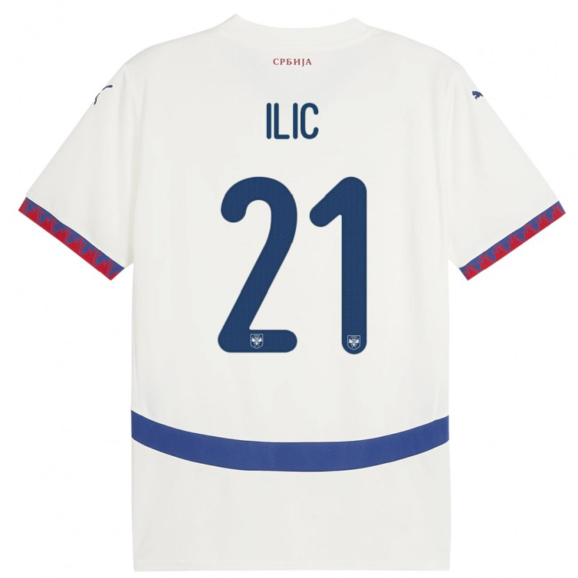 Danxenレディースセルビアヴェリコ・イリッチ#21白アウェイシャツ24-26ジャージーユニフォーム