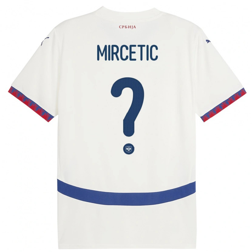 DanxenレディースセルビアBogdan Mircetic#0白アウェイシャツ24-26ジャージーユニフォーム