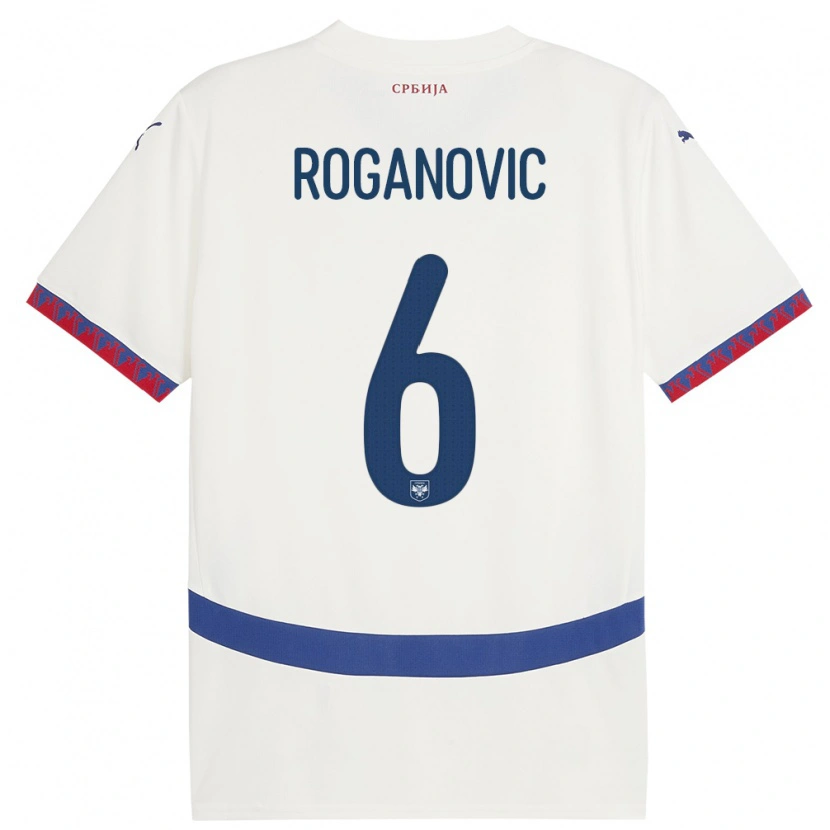 DanxenレディースセルビアVuk Roganovic#6白アウェイシャツ24-26ジャージーユニフォーム