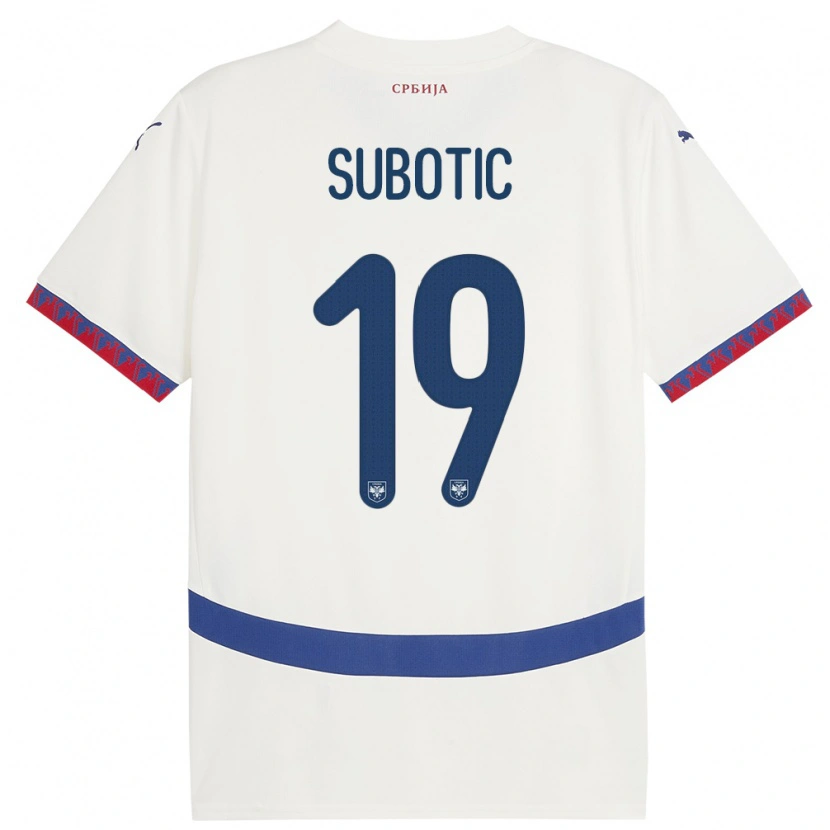 DanxenレディースセルビアVasilije Subotic#19白アウェイシャツ24-26ジャージーユニフォーム