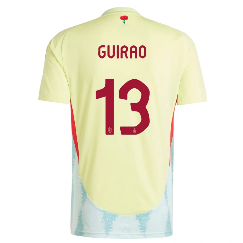 DanxenレディーススペインCarlos Guirao#13黄アウェイシャツ24-26ジャージーユニフォーム