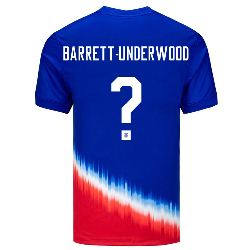 Danxenレディースアメリカ合衆国Keehan Barrett-Underwood#0青アウェイシャツ24-26ジャージーユニフォーム