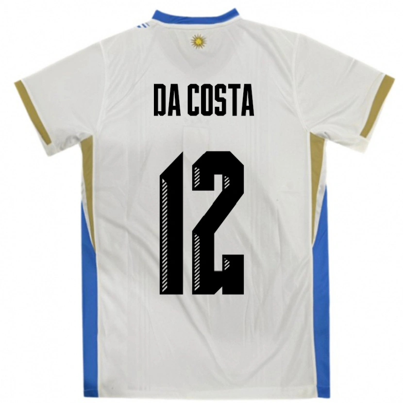 DanxenレディースウルグアイPaulo Da Costa#12ホワイトブルーアウェイシャツ24-26ジャージーユニフォーム