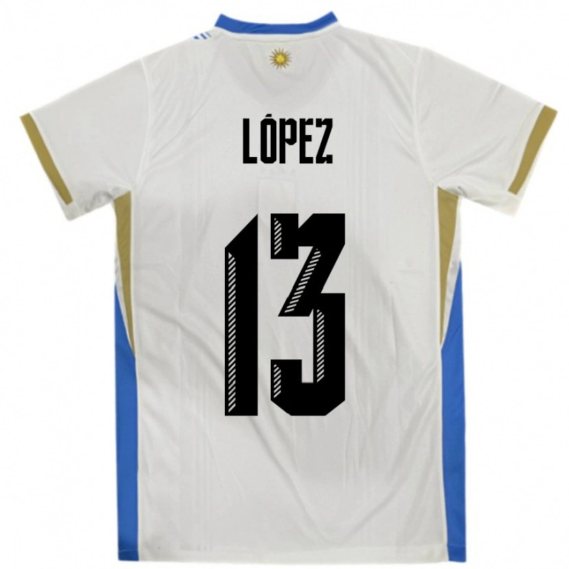 DanxenレディースウルグアイNahuel López#13ホワイトブルーアウェイシャツ24-26ジャージーユニフォーム