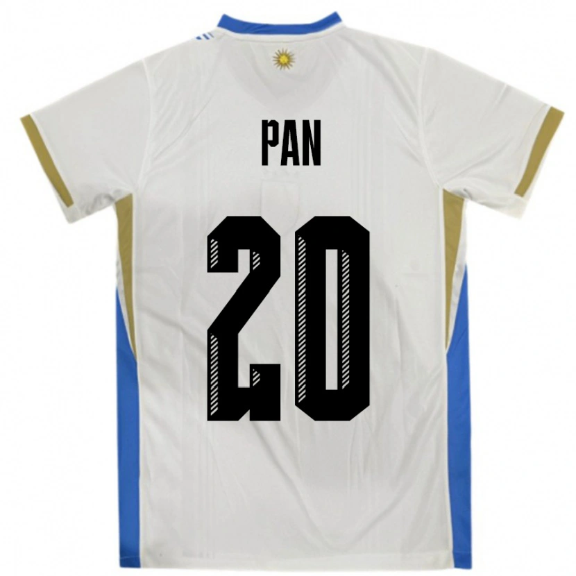 DanxenレディースウルグアイGonzalo Pan#20ホワイトブルーアウェイシャツ24-26ジャージーユニフォーム