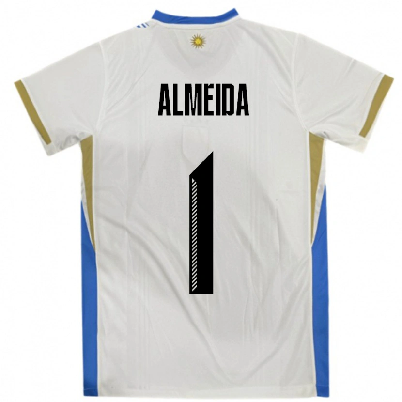 DanxenレディースウルグアイMartin Almeida#1ホワイトブルーアウェイシャツ24-26ジャージーユニフォーム