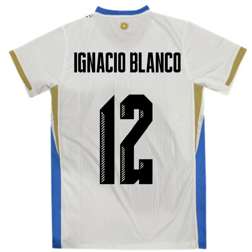 DanxenレディースウルグアイJuan Ignacio Blanco#12ホワイトブルーアウェイシャツ24-26ジャージーユニフォーム