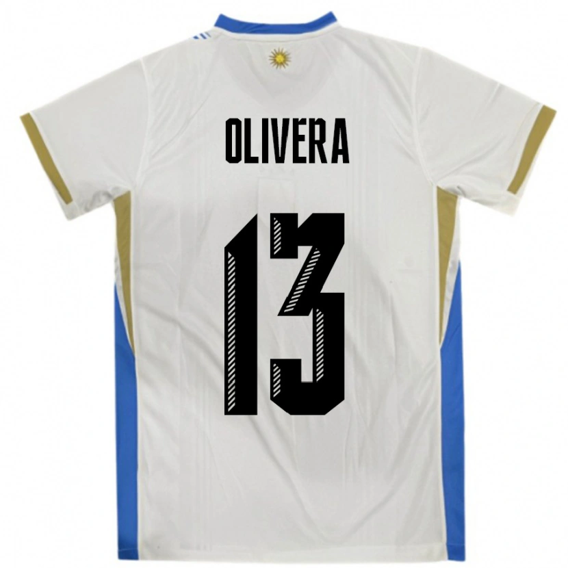 DanxenレディースウルグアイSofia Olivera#13ホワイトブルーアウェイシャツ24-26ジャージーユニフォーム