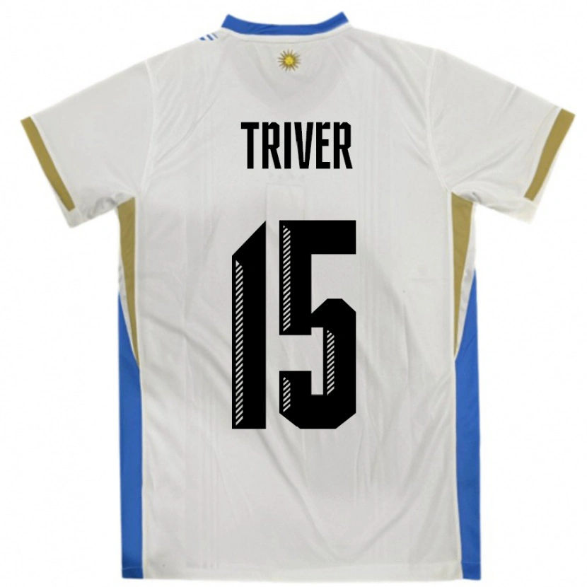 DanxenレディースウルグアイFrancisco Triver#15ホワイトブルーアウェイシャツ24-26ジャージーユニフォーム