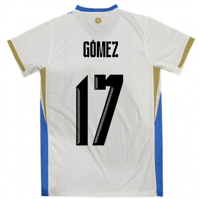 DanxenレディースウルグアイCecilia Gomez#17ホワイトブルーアウェイシャツ24-26ジャージーユニフォーム