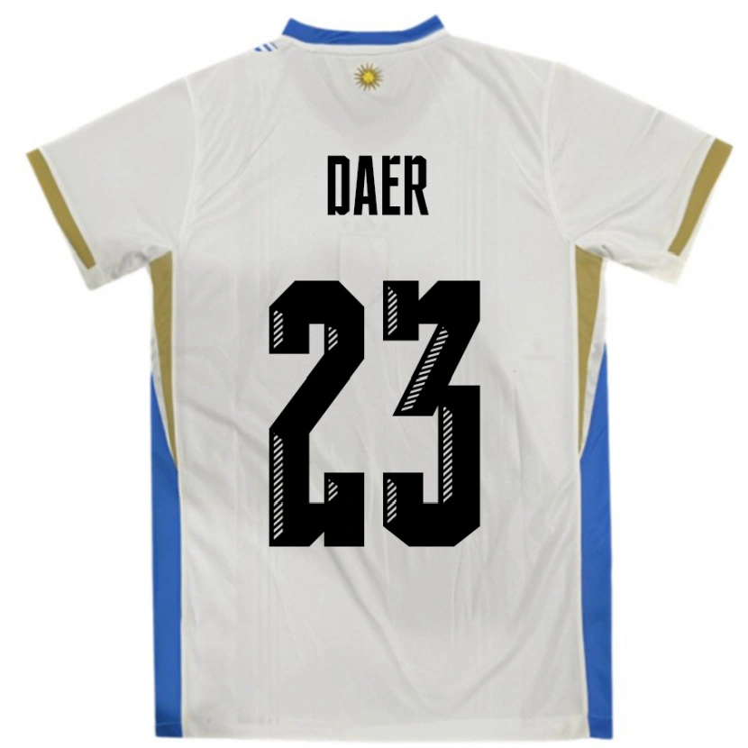 DanxenレディースウルグアイZulma Daer#23ホワイトブルーアウェイシャツ24-26ジャージーユニフォーム