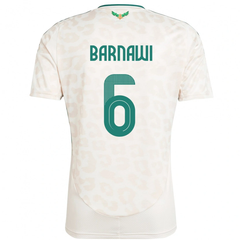 DanxenレディースサウジアラビアSaleh Barnawi#6ホワイトアウェイシャツ24-26ジャージーユニフォーム