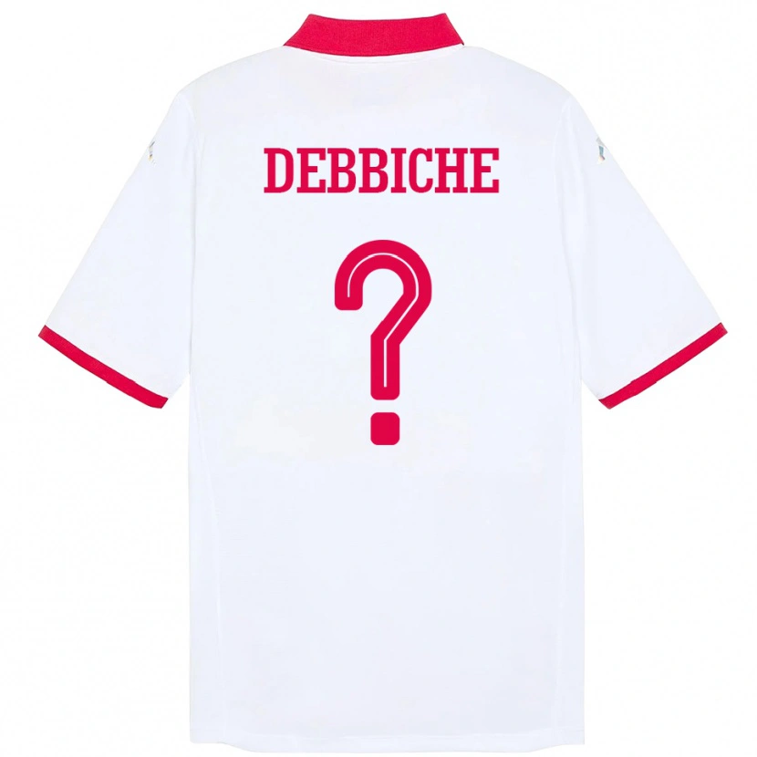 DanxenレディースチュニジアWael Debbiche#0ホワイトアウェイシャツ24-26ジャージーユニフォーム