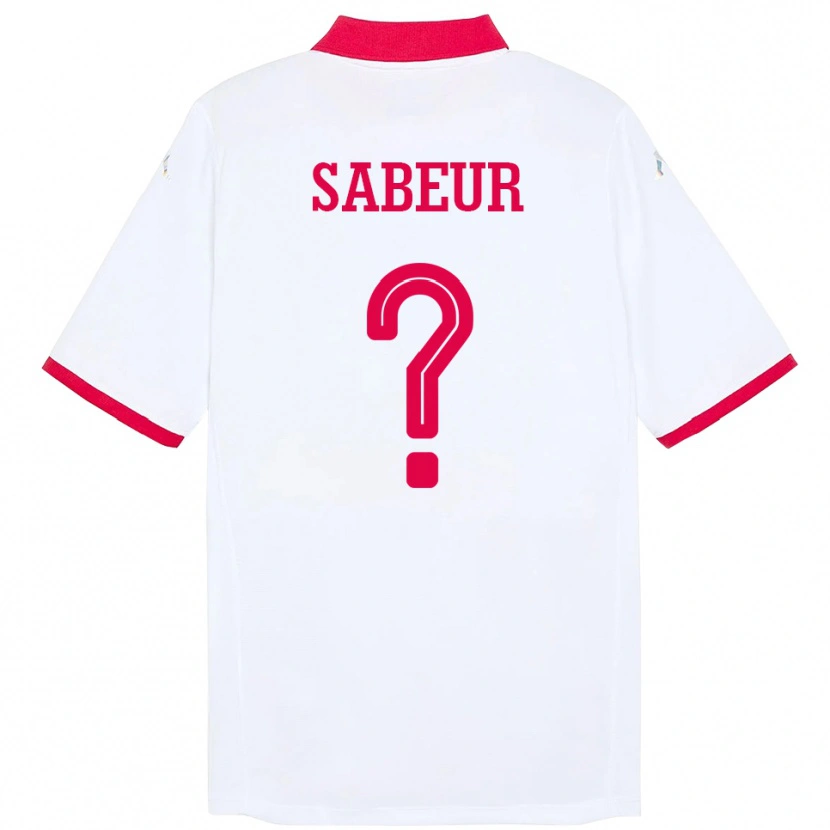 DanxenレディースチュニジアYassine Sabeur#0ホワイトアウェイシャツ24-26ジャージーユニフォーム
