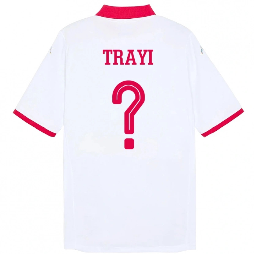 DanxenレディースチュニジアLouay Trayi#0ホワイトアウェイシャツ24-26ジャージーユニフォーム