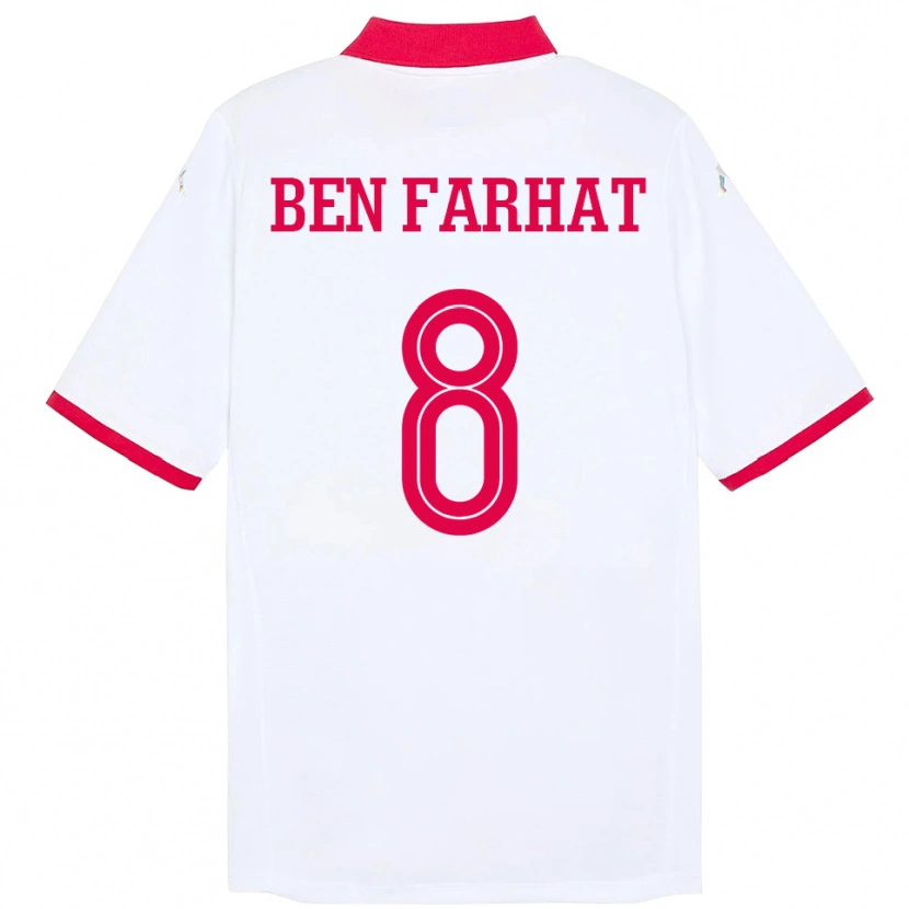 DanxenレディースチュニジアLouey Ben Farhat#8ホワイトアウェイシャツ24-26ジャージーユニフォーム