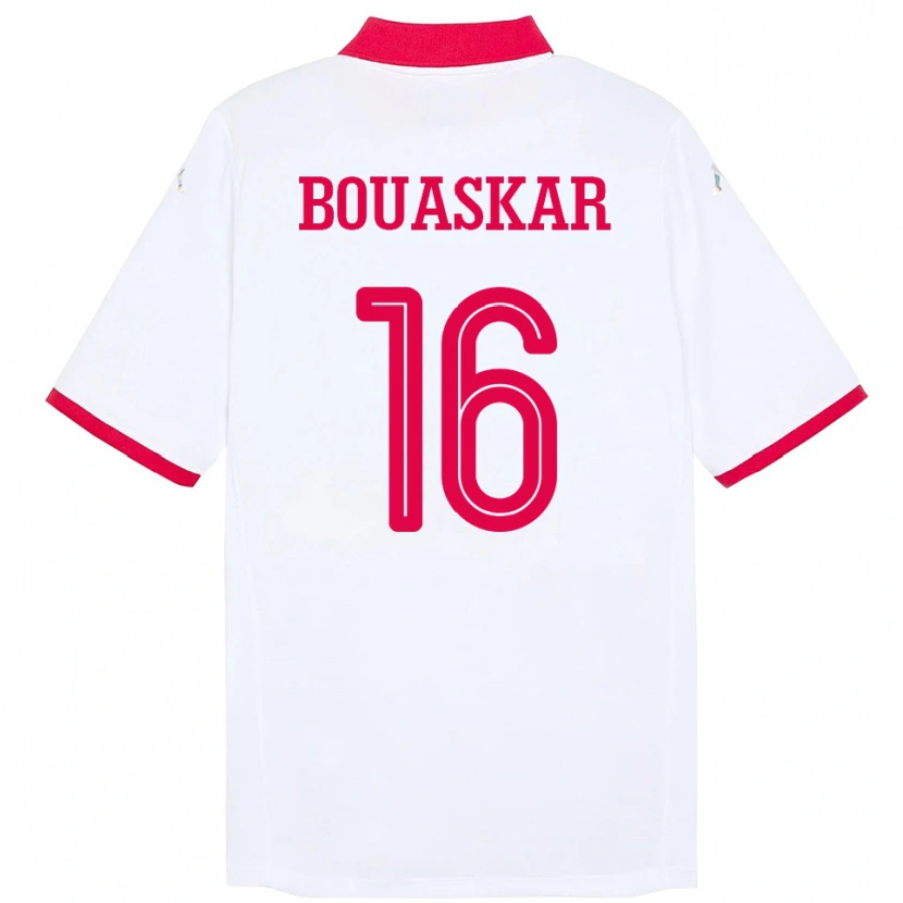 DanxenレディースチュニジアSlim Bouaskar#16ホワイトアウェイシャツ24-26ジャージーユニフォーム