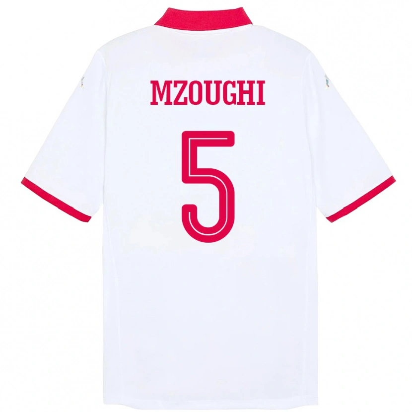DanxenレディースチュニジアIskander Mzoughi#5ホワイトアウェイシャツ24-26ジャージーユニフォーム