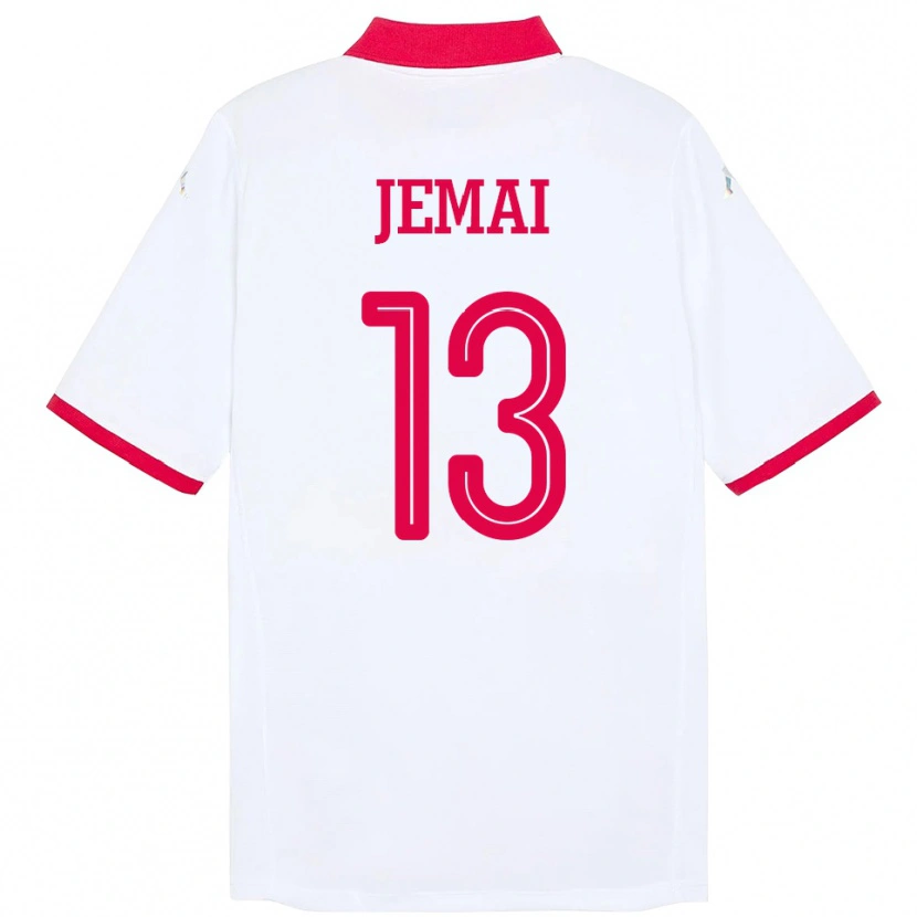 DanxenレディースチュニジアYasmine Jemai#13ホワイトアウェイシャツ24-26ジャージーユニフォーム