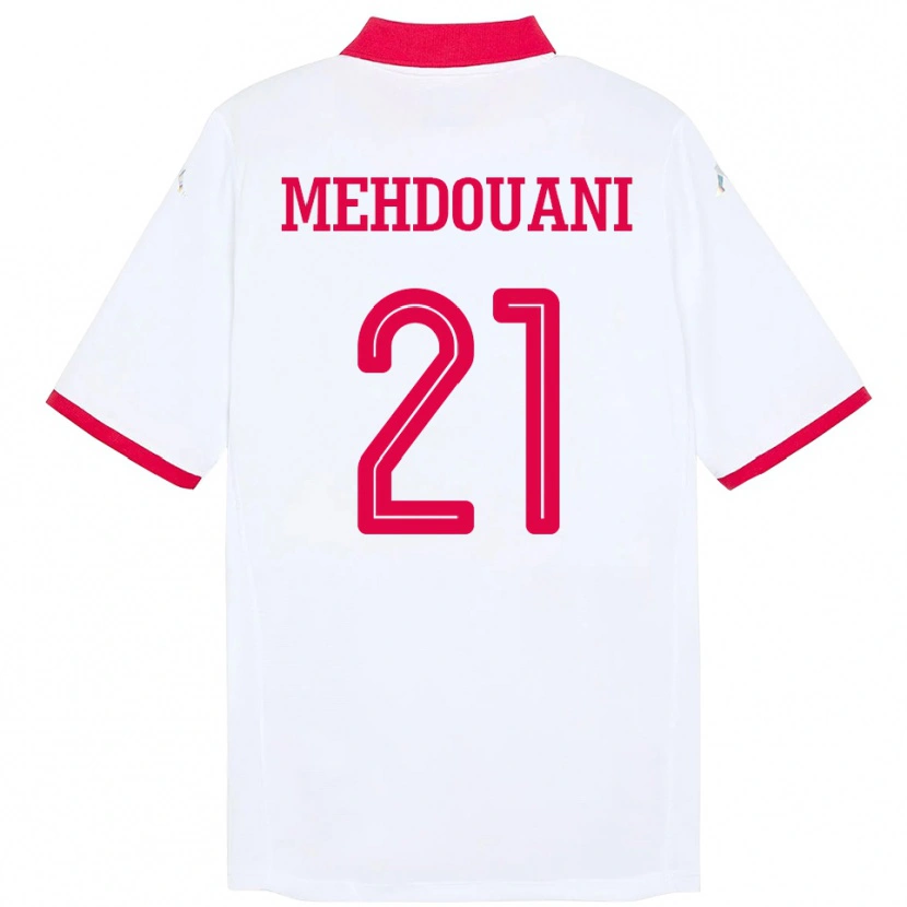 DanxenレディースチュニジアFiras Mehdouani#21ホワイトアウェイシャツ24-26ジャージーユニフォーム