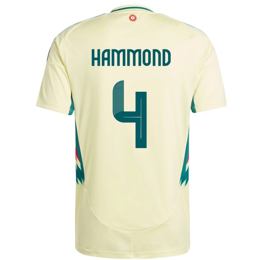 DanxenレディースウェールズBen Hammond#4ベージュイエローアウェイシャツ24-26ジャージーユニフォーム