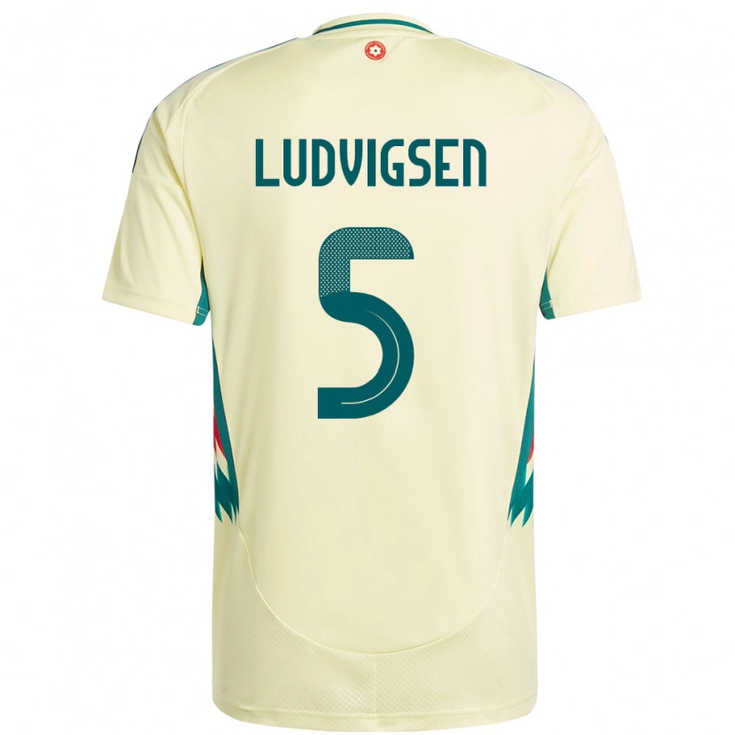 DanxenレディースウェールズKai Ludvigsen#5ベージュイエローアウェイシャツ24-26ジャージーユニフォーム